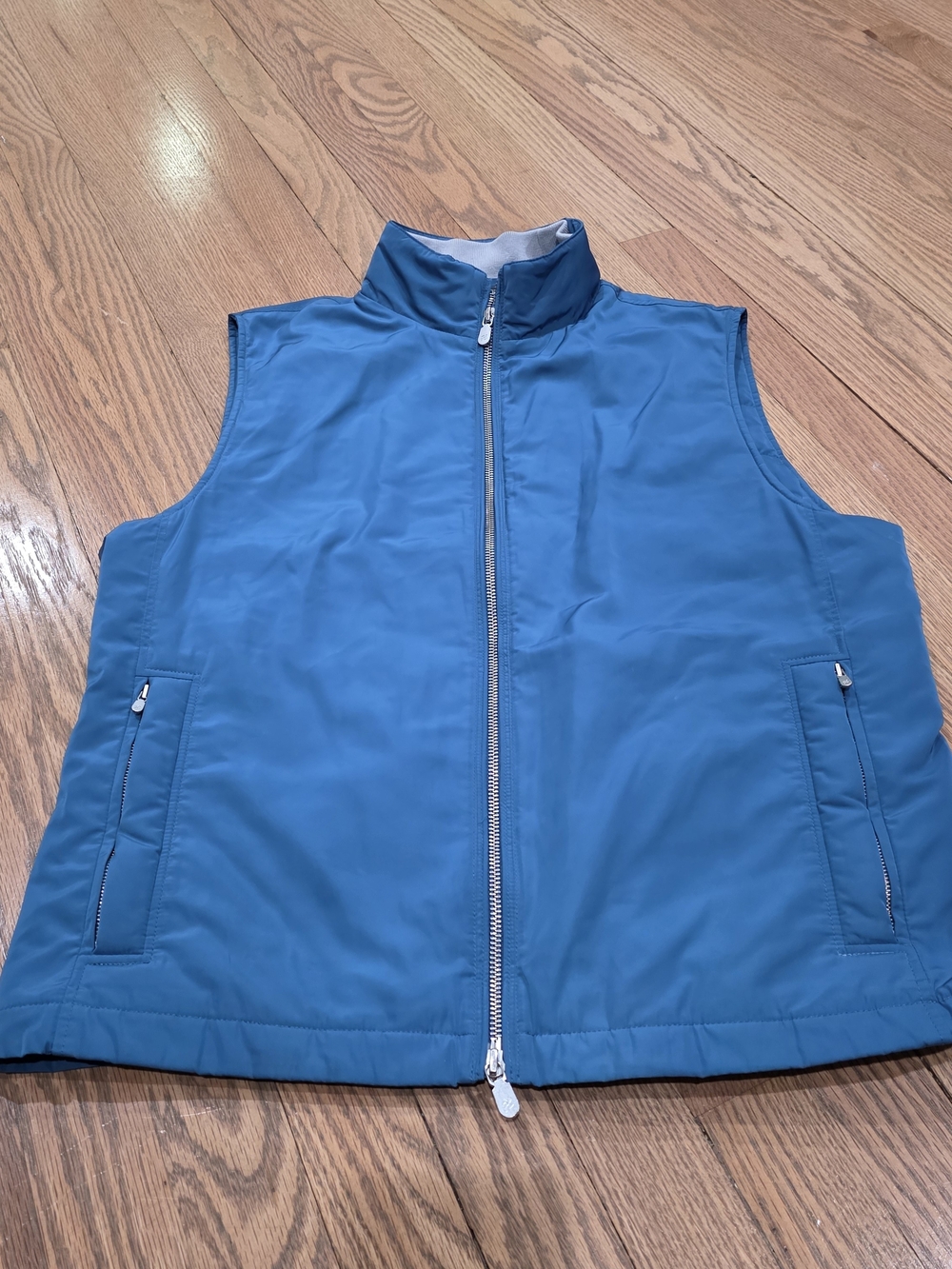 J.Hilburn Reversible Full-Zip Golf Vest Teal Blue / Grey Men's 40S Custom